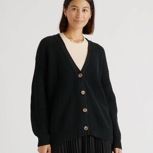 Quince 100% Organic Cotton Oversized Boyfriend Cardigan